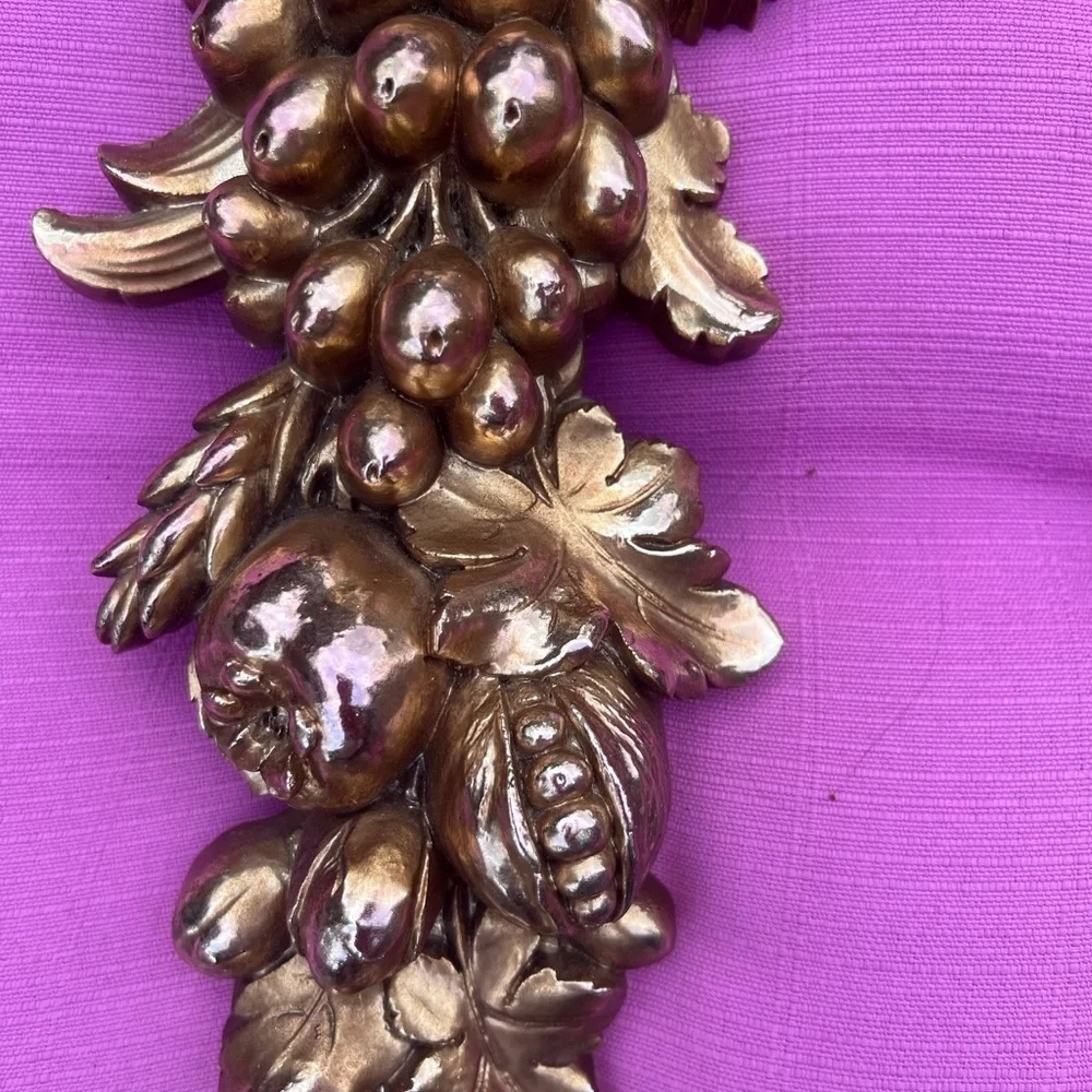 Vintage Syroco Gold Guild Fruit Swag Plaque Syracuse USA Wall Decor 21